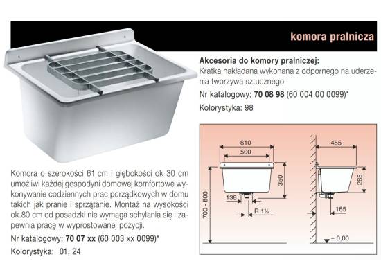 Zlew komora gospodarcza PYRAMIS PRALNICZA biała (70003201)