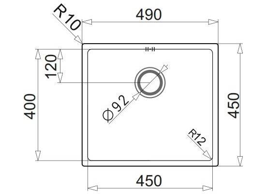 Zlew PYRAMIS ASTRIS FM (45x40) 1B stal szczotkowana INOX (101028401)