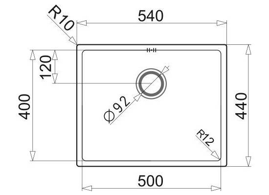 Zlew PYRAMIS ASTRIS (50x40) 1B stal GŁADKA (101027901)