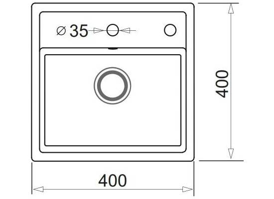 Zlew PYRAMIS CAMEA MINI (40x40) 1B beż piaskowy (70013701) *** zamów wycięcie otworów GRATIS ***