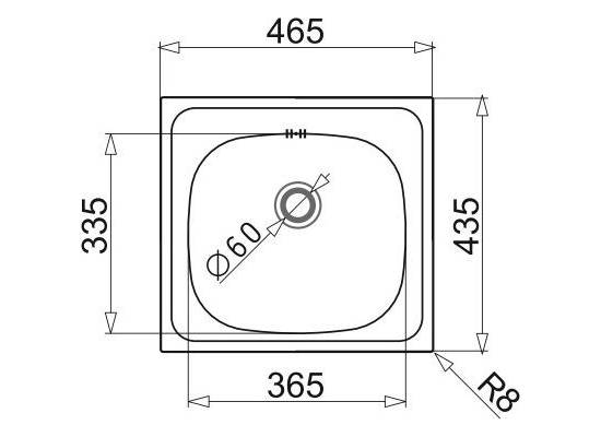 Zlew PYRAMIS E33 stal GŁADKA | odpływ 60mm (100139601) *** zamów wycięcie otworów GRATIS ***