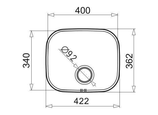 Zlew PYRAMIS IRIS (40x34) 1B stal LEN (100010301)
