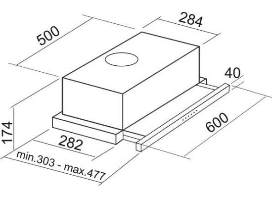 Okap teleskopowy PYRAMIS LTX 1151 stal szczotkowana INOX (pilot w komplecie) (65016101)