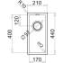 Zlew PYRAMIS ASTRIS FM (17x40) 1B stal szczotkowana INOX (101028101)