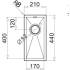 Zlew PYRAMIS TETRAGON (17x40) 1B stal szczotkowana INOX (100090001)