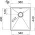 Zlew PYRAMIS TETRAGON (34x40) 1B stal szczotkowana INOX (100090101)
