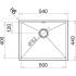 Zlew PYRAMIS TETRAGON (50x40) 1B stal szczotkowana INOX (100090401)