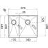 Zlew PYRAMIS TETRAGON (57,5x44) 1 1/2B R stal szczotkowana INOX (100091430)