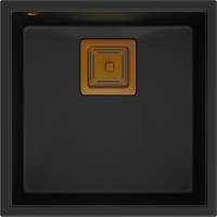 __WYSYŁKA 48H*__ | Zlew QUADRON DAVID 40 PURE CARBON (czarny mat) + syfon MIEDŹ (HQD4242U7-C1)