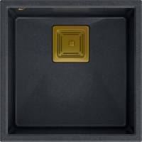 __WYSYŁKA 48H*__ | Zlew QUADRON DAVID 40 BLACK DIAMOND (czarny metalik) + syfon ZŁOTY (HQD4242U8-G1)