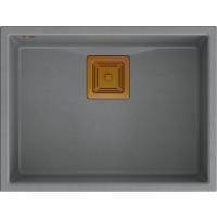 Zlew QUADRON DAVID 50 SILVER STONE (szary) + syfon MIEDŹ (HQD5542U5-C1)