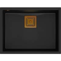 __WYSYŁKA 48H*__ | Zlew QUADRON DAVID 50 PURE CARBON (czarny mat) + syfon MIEDŹ (HQD5542U7-C1)