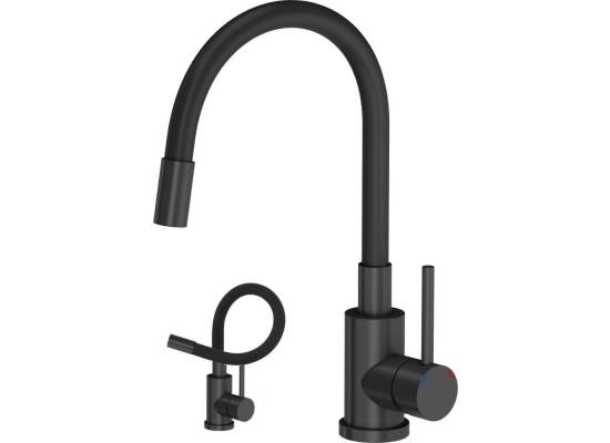 __WYSYŁKA 24H*^__ | Bateria QUADRON MAGGIE PURE CARBON (czarny mat) + wąż CZARNY (3323503BLM)