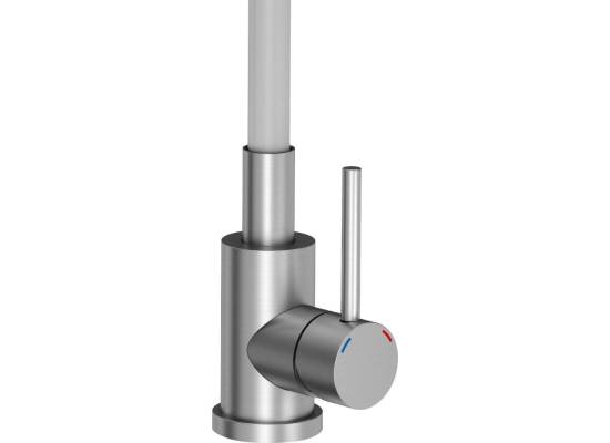 Bateria QUADRON MAGGIE stal szczotkowana (INOX) + wąż BIAŁY (3323503WH)