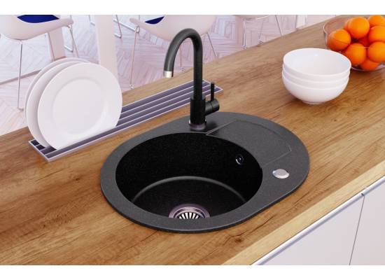 __WYSYŁKA 48H*__ | Zlew QUADRON JOHNNY 216 BLACK DOTTED (czarny nakrapiany) (HCQC5846CZK)