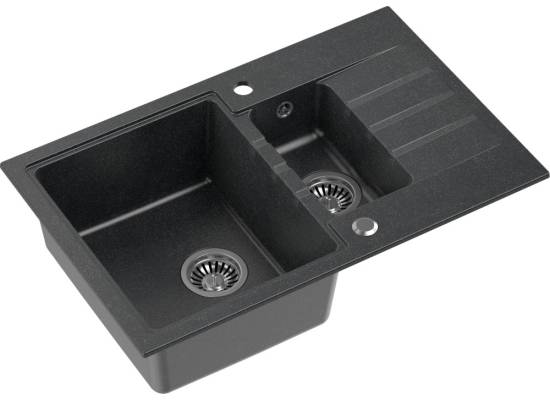 __WYSYŁKA 48H*__ | Zlew QUADRON PETER 156 BLACK DOTTED (czarny nakrapiany) (HCQP57850CZK)