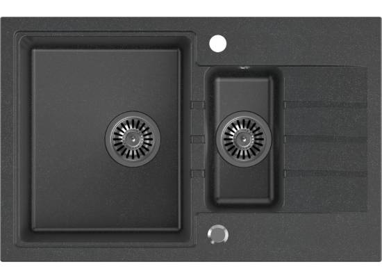 __WYSYŁKA 48H*__ | Zlew QUADRON PETER 156 BLACK DOTTED (czarny nakrapiany) (HCQP57850CZK)