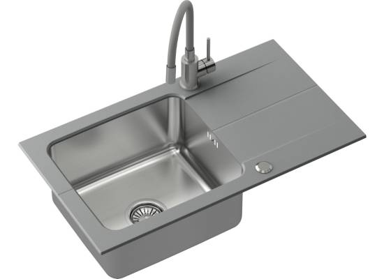 __WYSYŁKA 48H*__ | Zlew QUADRON EDWARD 111 FUSION szary (SILVER STONE) (FUS_E7844SZ)