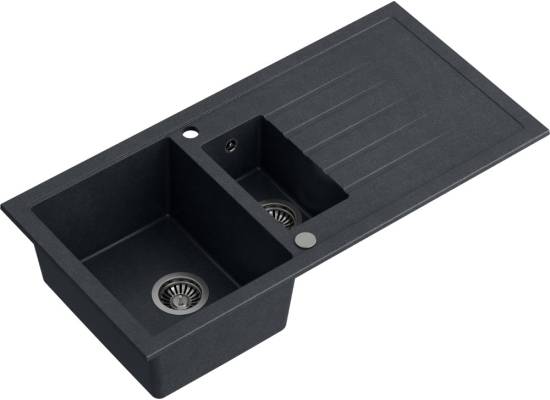 __WYSYŁKA 48H*__ | Zlew QUADRON BRUCE 156 czarny nakrapiany (BLACK DOTTED) + zaślepka (HCQB9950CZK) *** zamów wycięcie otworu na dozownik GRATIS ***