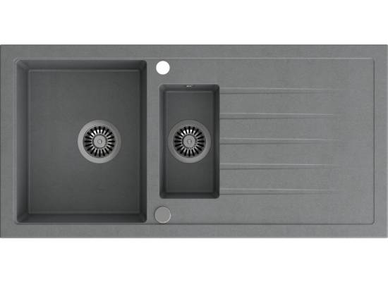 Zlew QUADRON BRUCE 156 szary (SILVER STONE) + zaślepka (HCQB9950SZK) *** zamów wycięcie otworu na dozownik GRATIS ***