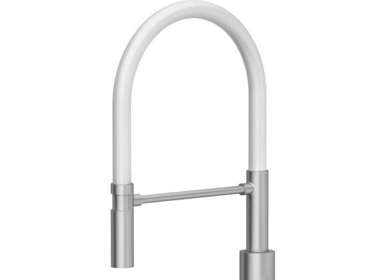 __WYSYŁKA 48H*__ | Bateria QUADRON GEMMA stal szczotkowana (INOX) + wąż BIAŁY (3623501_BSWH)