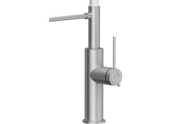 __WYSYŁKA 48H*__ | Bateria QUADRON GEMMA stal szczotkowana (INOX) + wąż BIAŁY (3623501_BSWH)