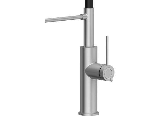 __WYSYŁKA 48H*__ | Bateria QUADRON GEMMA stal szczotkowana (INOX) + wąż CZARNY (3623501_BSBL)