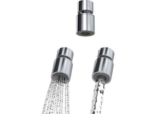 Aerator QUADRON ruchomy dwufunkcyjny z funkcją prysznica stal szczotkowana (INOX) (AER_3623500_BS)