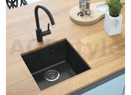 __WYSYŁKA 48H*__ | Zlew QUADRON ALEC 40 BLACK DOTTED (czarny nakrapiany) (HQA4640CZK)