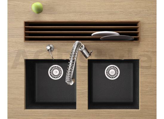 __WYSYŁKA 48H*__ | Zlew QUADRON ALEC 40 BLACK DOTTED (czarny nakrapiany) (HQA4640CZK)