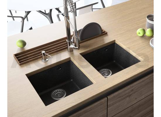 __WYSYŁKA 48H*__ | Zlew QUADRON ALEC 40 BLACK DOTTED (czarny nakrapiany) (HQA4640CZK)