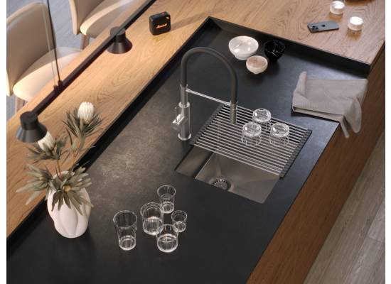 __WYSYŁKA 48H*__ | Zlew QUADRON ANTHONY 50 INOX (stal szczotkowana) (MF4444BS)