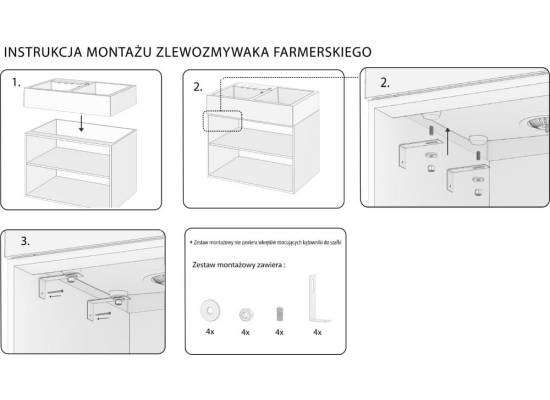 Zlew farmerski QUADRON BILL 120 SNOW WHITE (biały) + syfon MIEDŹ (HCQB9062U1_PVDC1)