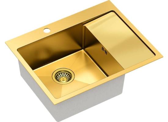 __WYSYŁKA 48H*__ | Zlew QUADRON RUSSEL 116 GOLD (złoty szczotkowany) (HB7911PVDBSG1)
