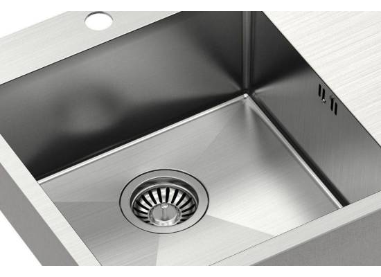 __WYSYŁKA 48H*__ | Zlew QUADRON RUSSEL 111 | komora LEWA | INOX (stal szczotkowana) (HB7912BS)
