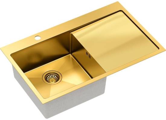 __WYSYŁKA 48H*__ | Zlew QUADRON RUSSEL 111 GOLD (złoty szczotkowany) (HB7912PVDBSG1)