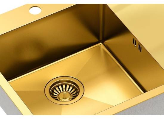 __WYSYŁKA 48H*__ | Zlew QUADRON RUSSEL 111 GOLD (złoty szczotkowany) (HB7912PVDBSG1)