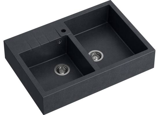 __WYSYŁKA 48H*__ | Zlew farmerski QUADRON BILL 120 BLACK DIAMOND (czarny metalik) (HCQB9062U8_BS)