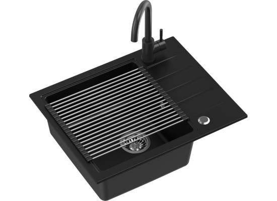 __WYSYŁKA 48H*__ | Zlew QUADRON PETER 116 BLACK DOTTED (czarny nakrapiany) (HCQP6250CZK)