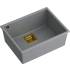 Zlew QUADRON DAVID 50 SILVER STONE (szary) + syfon ZŁOTY (HQD5542U5-G1)