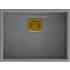 Zlew QUADRON DAVID 50 SILVER STONE (szary) + syfon ZŁOTY (HQD5542U5-G1)