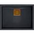 __WYSYŁKA 48H*__ | Zlew QUADRON DAVID 50 BLACK DIAMOND (czarny metalik) + syfon MIEDŹ (HQD5542U8-C1)