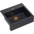 Zlew farmerski QUADRON BILL 110 BLACK DIAMOND (czarny metalik) + syfon MIEDŹ (HCQB6054U8_PVDC1)