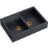 __WYSYŁKA 48H*__ | Zlew farmerski QUADRON BILL 120 BLACK DIAMOND (czarny metalik) + syfon MIEDŹ (HCQB9062U8_PVDC1)