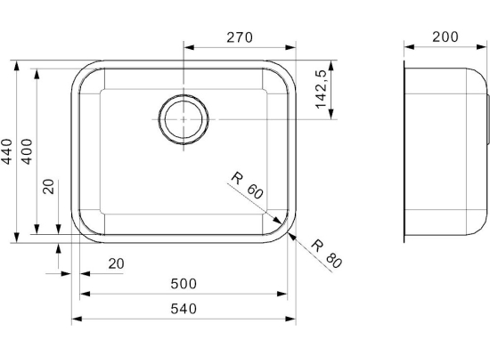 __WYSYŁKA 24H*__ | Zlew REGINOX IB 50X40 stal INOX POLER (R32022)
