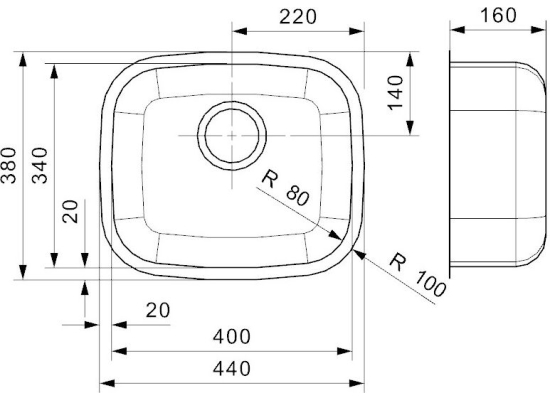 Zlew REGINOX L18 3440 OKG stal INOX POLER (R03060)