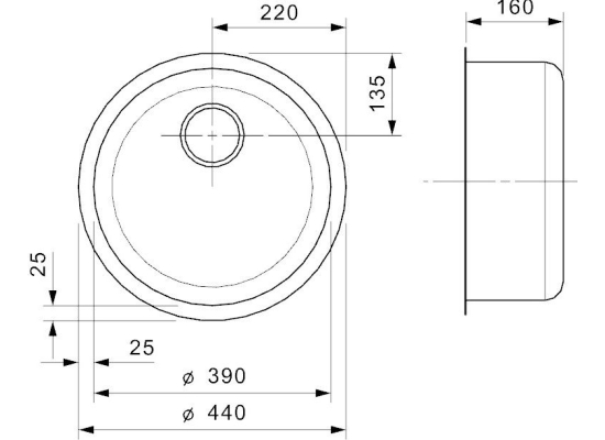 Zlew REGINOX L18 390 OKG stal INOX POLER (R00755)