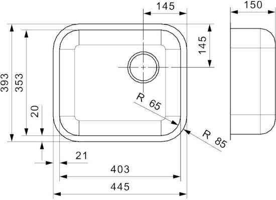 Zlew REGINOX L18 4035 OKG stal INOX POLER (R03251)