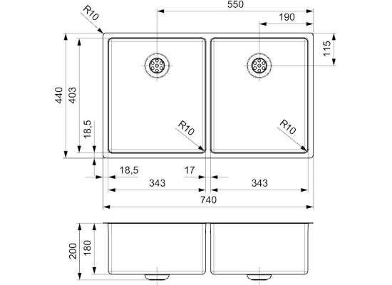 __WYSYŁKA 24H*__ | Zlew REGINOX NEW YORK 34X40 + 34X40 stal INOX POLER (R28223)