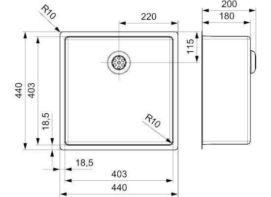 __WYSYŁKA 24H*__ | Zlew REGINOX NEW YORK 40X40 stal INOX POLER (R28124)